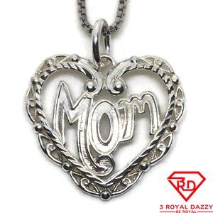 Heart cute Mom 3D Pendant 925 Sterling Silver